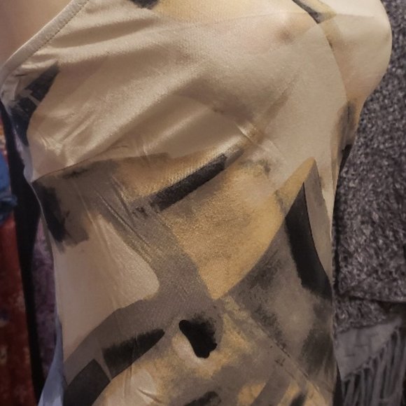 Free People Black, White, and Cream Abstract Gown NWT Size M - Picture 5 of 8